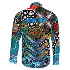 Personalised Sharks NRL Celebrating 50 Years of Naidoc Family Matching Short Sleeve Bodycon Dress and Hawaiian Shirt NAIDOC Week 2025 Aboriginal