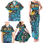 Personalised Sharks NRL Celebrating 50 Years of Naidoc Family Matching Tank Maxi Dress and Hawaiian Shirt NAIDOC Week 2025 Aboriginal