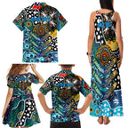 Personalised Sharks NRL Celebrating 50 Years of Naidoc Family Matching Tank Maxi Dress and Hawaiian Shirt NAIDOC Week 2025 Aboriginal