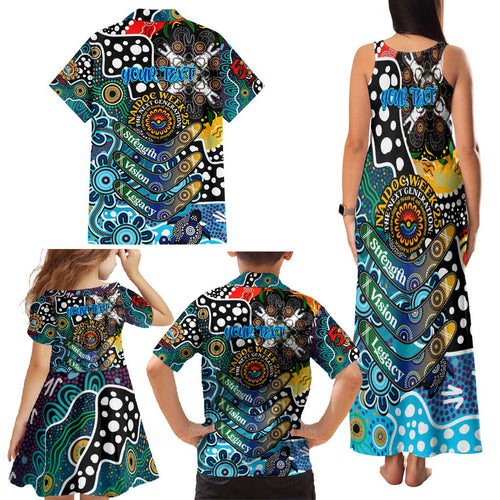 Personalised Sharks NRL Celebrating 50 Years of Naidoc Family Matching Tank Maxi Dress and Hawaiian Shirt NAIDOC Week 2025 Aboriginal