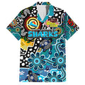 Personalised Sharks NRL Celebrating 50 Years of Naidoc Family Matching Tank Maxi Dress and Hawaiian Shirt NAIDOC Week 2025 Aboriginal