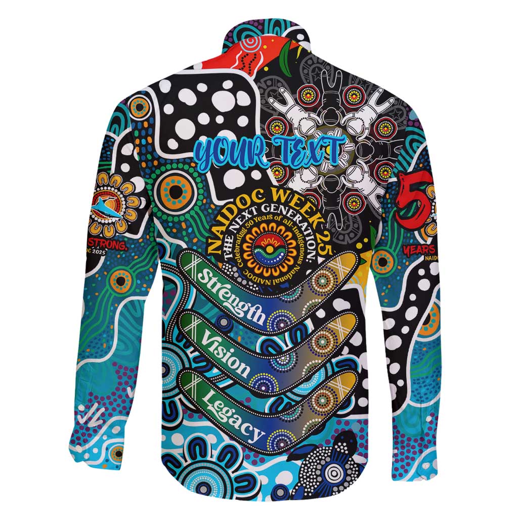 Personalised Sharks NRL Celebrating 50 Years of Naidoc Family Matching Tank Maxi Dress and Hawaiian Shirt NAIDOC Week 2025 Aboriginal