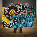 Sharks NRL Celebrating 50 Years of Naidoc Hooded Blanket NAIDOC Week 2025 Aboriginal