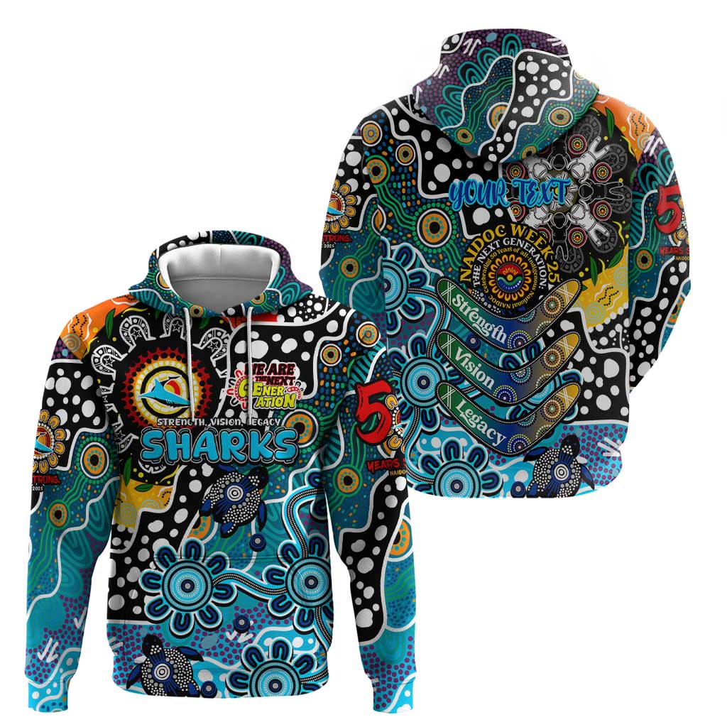 Personalised Sharks NRL Celebrating 50 Years of Naidoc Hoodie NAIDOC Week 2025 Aboriginal