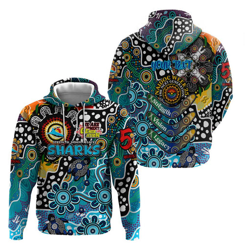 Personalised Sharks NRL Celebrating 50 Years of Naidoc Hoodie NAIDOC Week 2025 Aboriginal