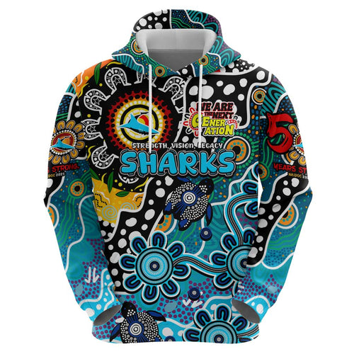 Personalised Sharks NRL Celebrating 50 Years of Naidoc Hoodie NAIDOC Week 2025 Aboriginal