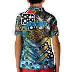 Personalised Sharks NRL Celebrating 50 Years of Naidoc Kid Polo Shirt NAIDOC Week 2025 Aboriginal