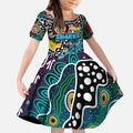Personalised Sharks NRL Celebrating 50 Years of Naidoc Kid Short Sleeve Dress NAIDOC Week 2025 Aboriginal