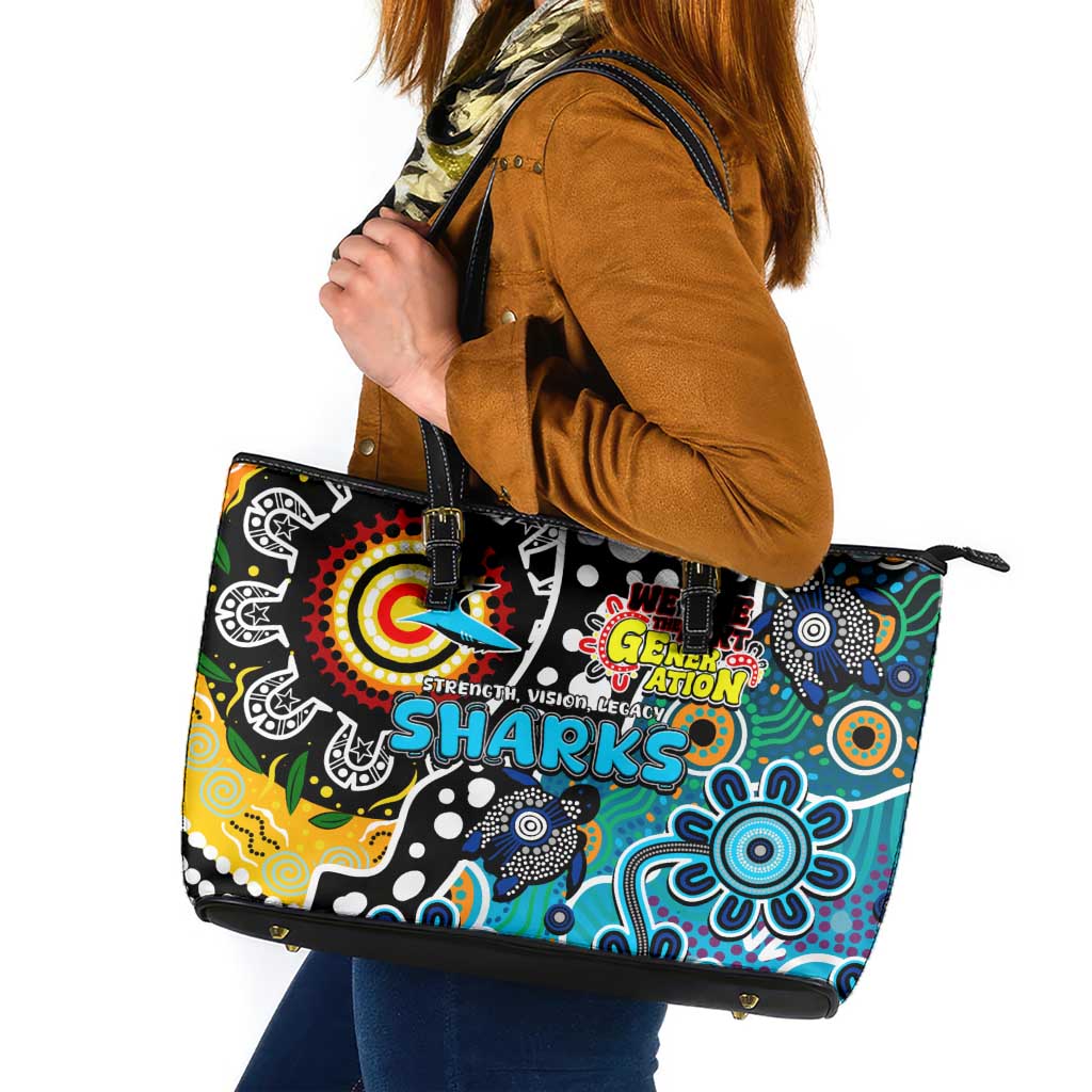 Sharks NRL Celebrating 50 Years of Naidoc Leather Tote Bag NAIDOC Week 2025 Aboriginal