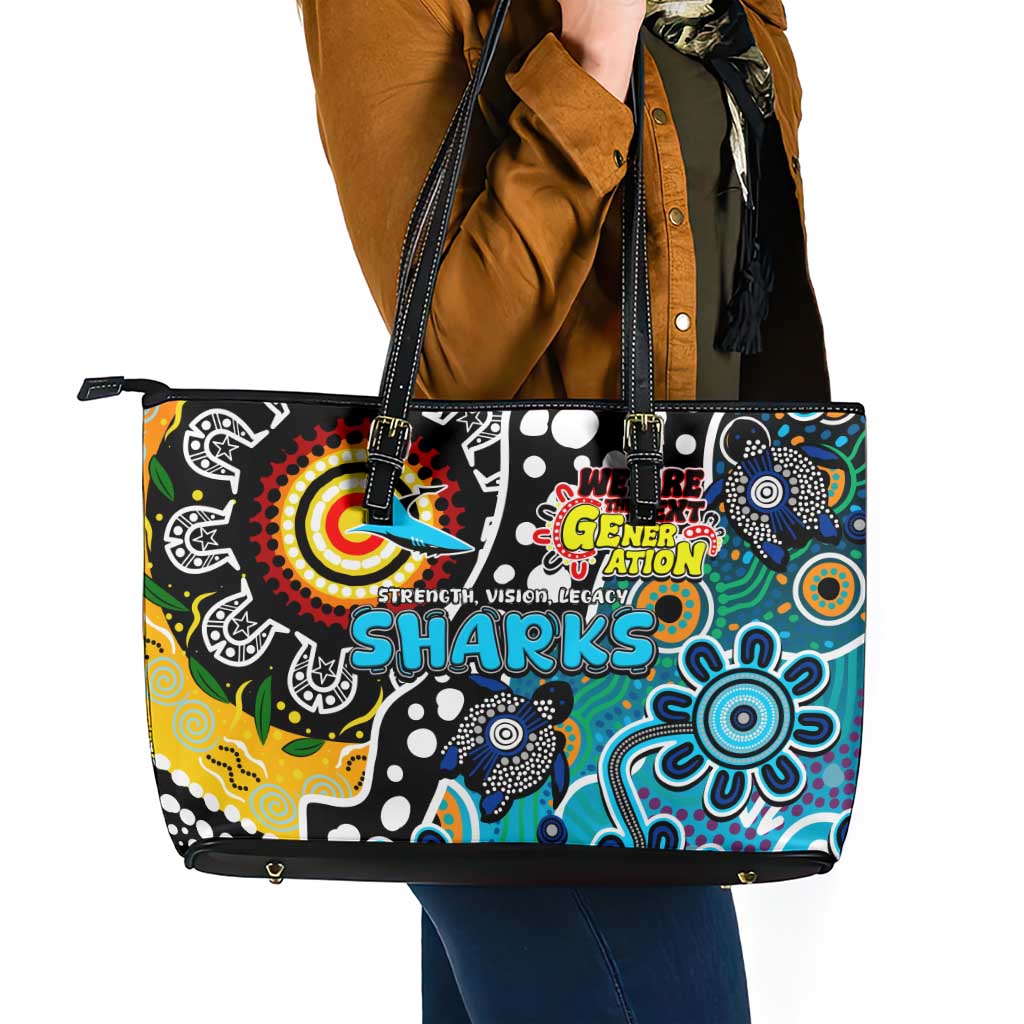 Sharks NRL Celebrating 50 Years of Naidoc Leather Tote Bag NAIDOC Week 2025 Aboriginal