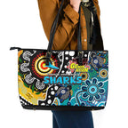 Sharks NRL Celebrating 50 Years of Naidoc Leather Tote Bag NAIDOC Week 2025 Aboriginal