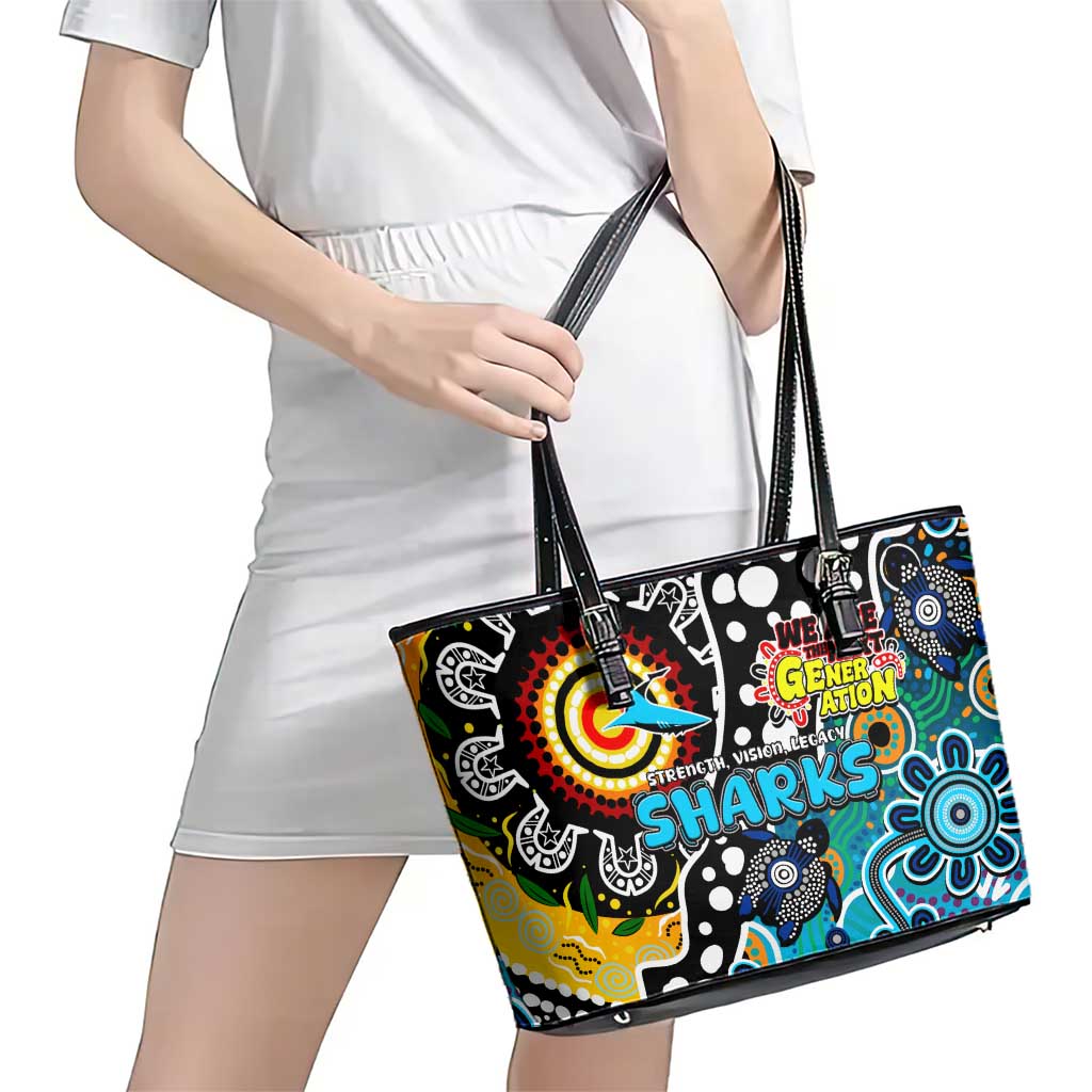 Sharks NRL Celebrating 50 Years of Naidoc Leather Tote Bag NAIDOC Week 2025 Aboriginal