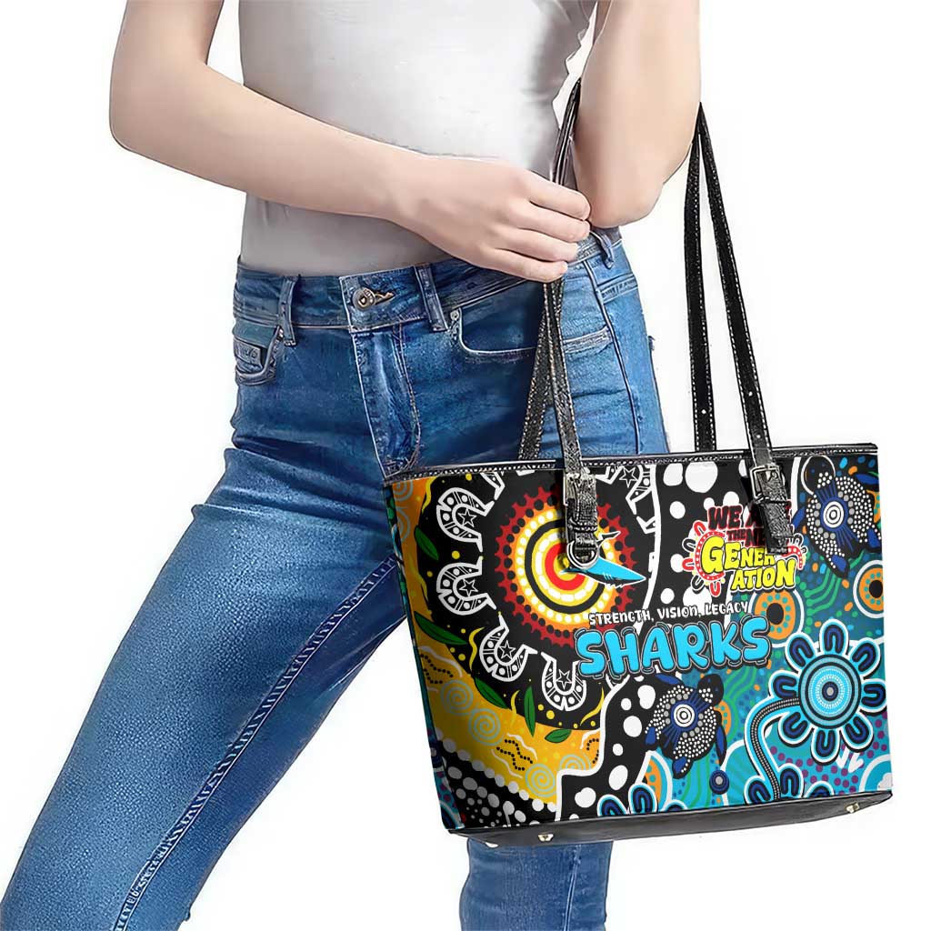Sharks NRL Celebrating 50 Years of Naidoc Leather Tote Bag NAIDOC Week 2025 Aboriginal