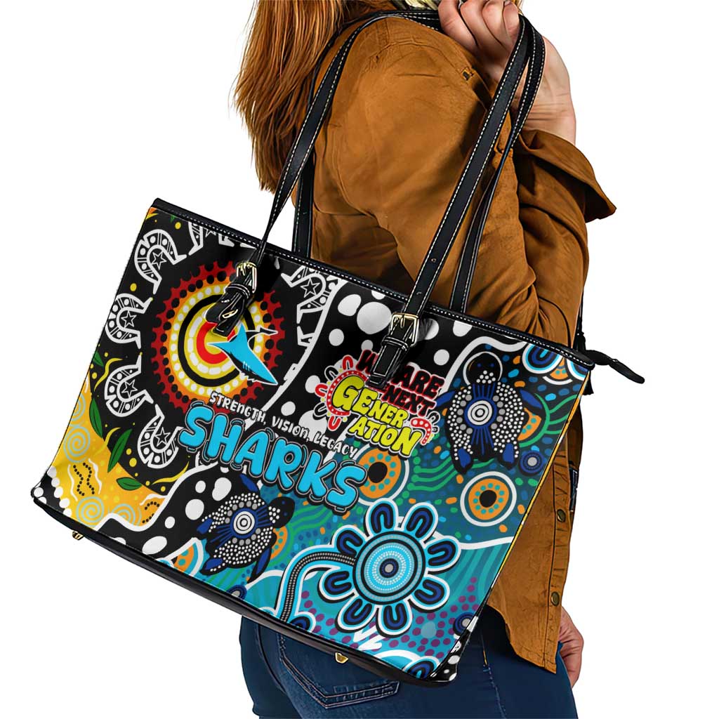 Sharks NRL Celebrating 50 Years of Naidoc Leather Tote Bag NAIDOC Week 2025 Aboriginal