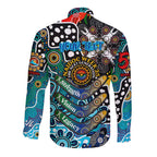 Personalised Sharks NRL Celebrating 50 Years of Naidoc Long Sleeve Button Shirt NAIDOC Week 2025 Aboriginal