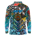 Personalised Sharks NRL Celebrating 50 Years of Naidoc Long Sleeve Polo Shirt NAIDOC Week 2025 Aboriginal
