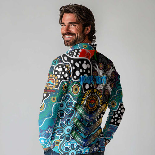 Personalised Sharks NRL Celebrating 50 Years of Naidoc Long Sleeve Polo Shirt NAIDOC Week 2025 Aboriginal