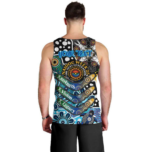 Personalised Sharks NRL Celebrating 50 Years of Naidoc Men Tank Top NAIDOC Week 2025 Aboriginal