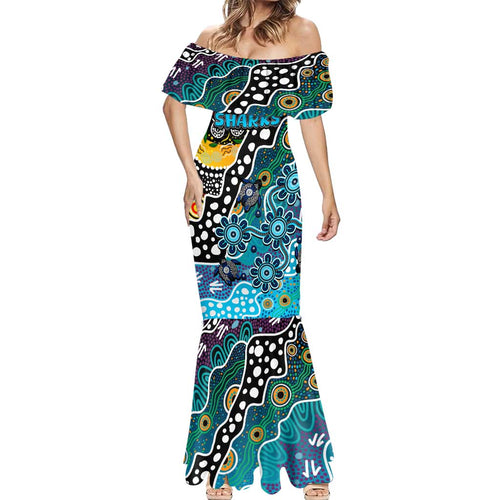 Personalised Sharks NRL Celebrating 50 Years of Naidoc Mermaid Dress NAIDOC Week 2025 Aboriginal