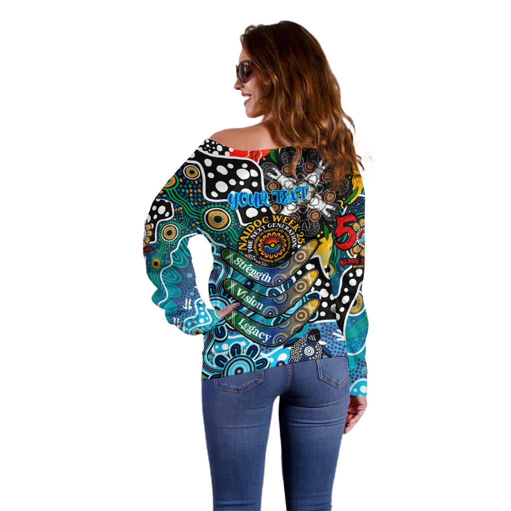 Personalised Sharks NRL Celebrating 50 Years of Naidoc Off Shoulder Sweater NAIDOC Week 2025 Aboriginal