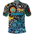 Personalised Sharks NRL Celebrating 50 Years of Naidoc Polo Shirt NAIDOC Week 2025 Aboriginal