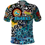 Personalised Sharks NRL Celebrating 50 Years of Naidoc Polo Shirt NAIDOC Week 2025 Aboriginal