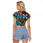 Personalised Sharks NRL Celebrating 50 Years of Naidoc Raglan Cropped T Shirt NAIDOC Week 2025 Aboriginal