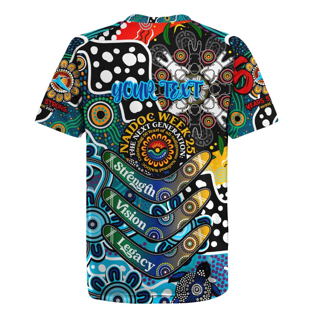 Personalised Sharks NRL Celebrating 50 Years of Naidoc Rugby Jersey NAIDOC Week 2025 Aboriginal