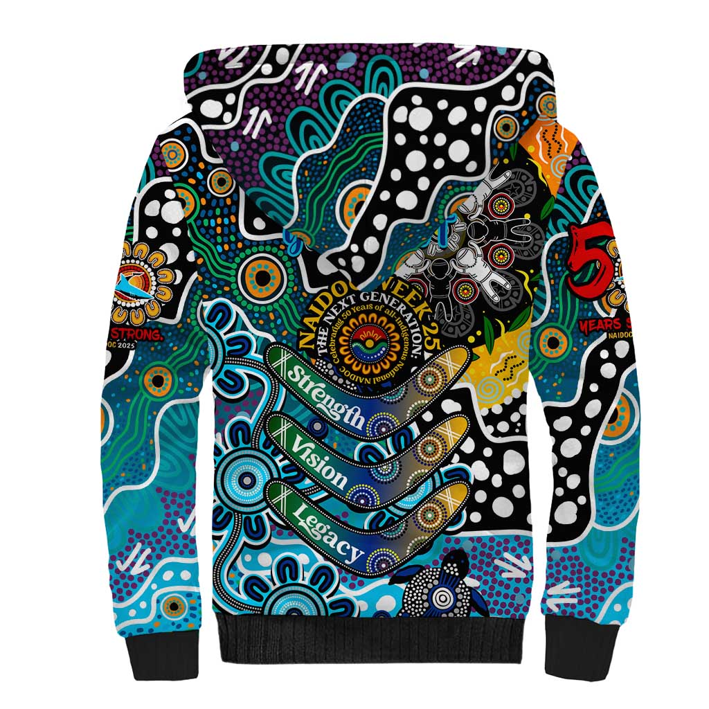 Personalised Sharks NRL Celebrating 50 Years of Naidoc Sherpa Hoodie NAIDOC Week 2025 Aboriginal