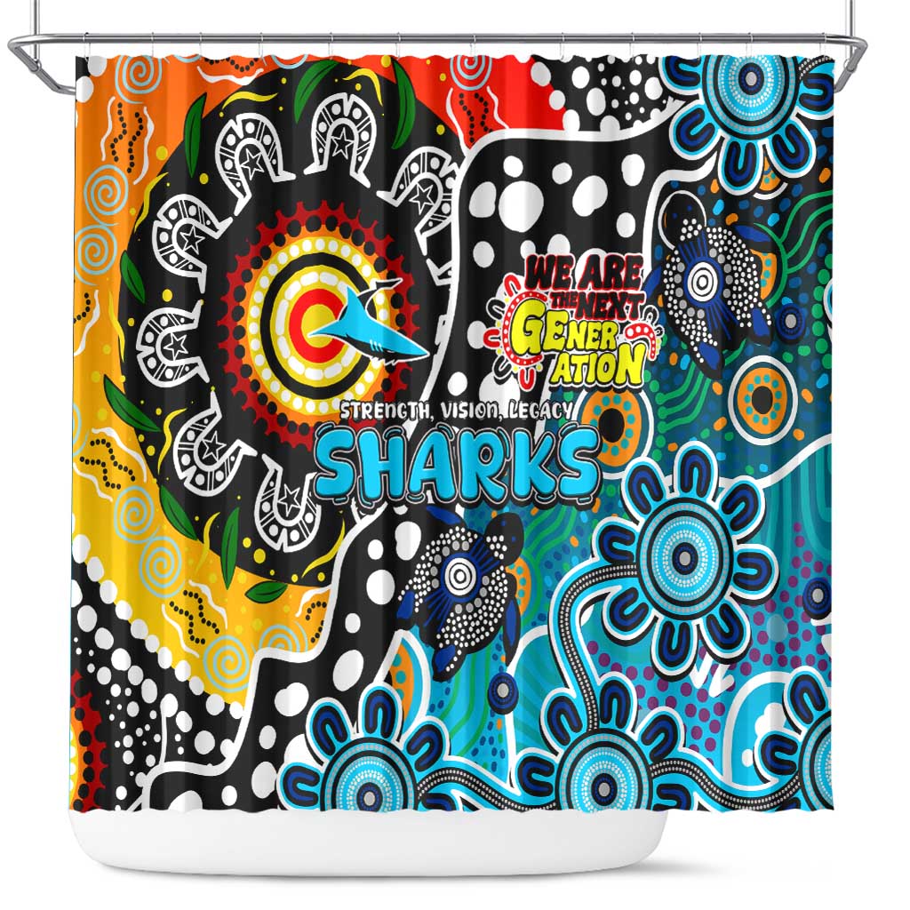 Sharks NRL Celebrating 50 Years of Naidoc Shower Curtain NAIDOC Week 2025 Aboriginal