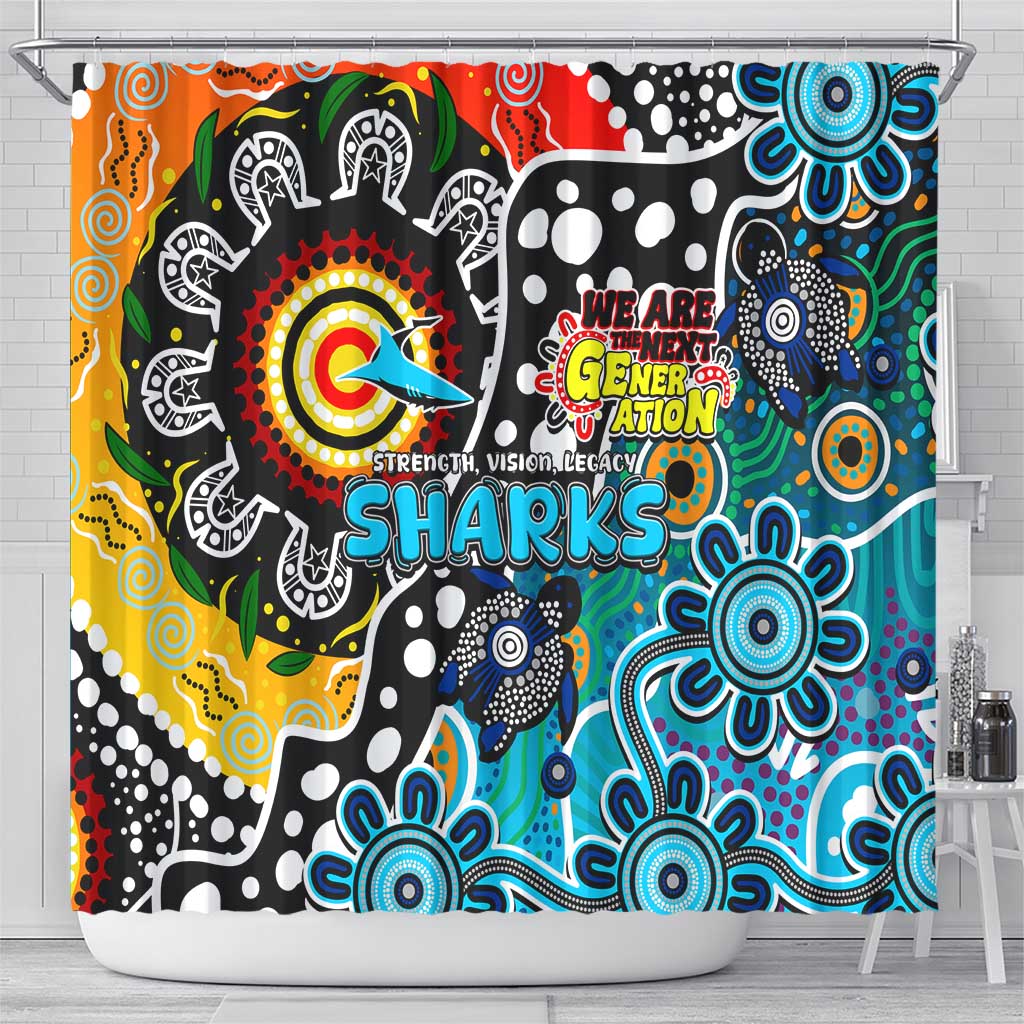 Sharks NRL Celebrating 50 Years of Naidoc Shower Curtain NAIDOC Week 2025 Aboriginal