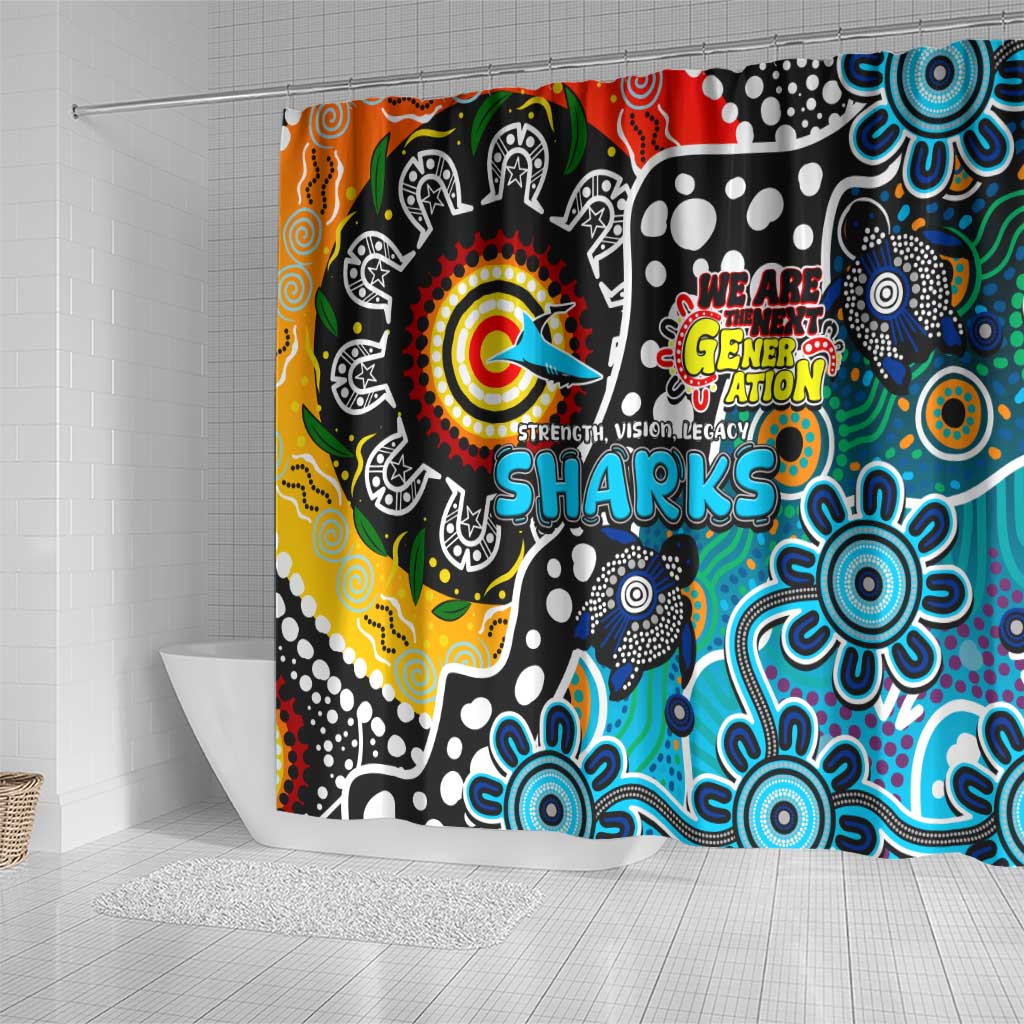 Sharks NRL Celebrating 50 Years of Naidoc Shower Curtain NAIDOC Week 2025 Aboriginal