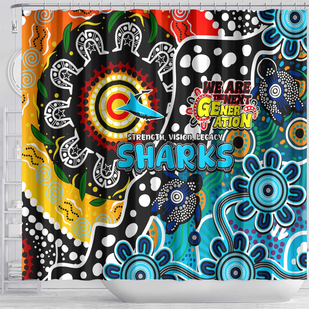 Sharks NRL Celebrating 50 Years of Naidoc Shower Curtain NAIDOC Week 2025 Aboriginal