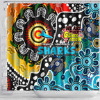 Sharks NRL Celebrating 50 Years of Naidoc Shower Curtain NAIDOC Week 2025 Aboriginal