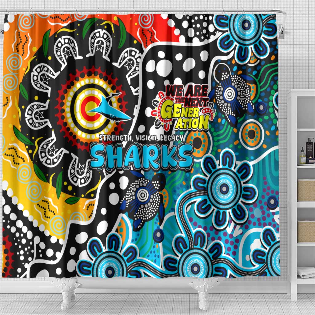 Sharks NRL Celebrating 50 Years of Naidoc Shower Curtain NAIDOC Week 2025 Aboriginal