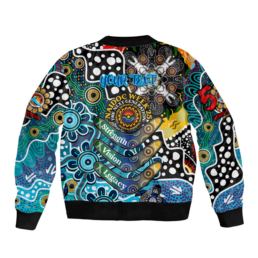 Personalised Sharks NRL Celebrating 50 Years of Naidoc Sleeve Zip Bomber Jacket NAIDOC Week 2025 Aboriginal