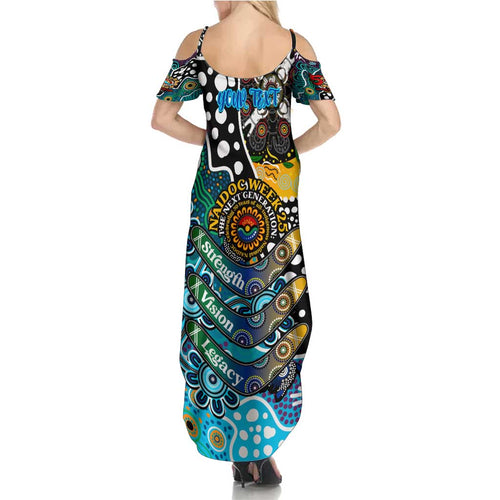 Personalised Sharks NRL Celebrating 50 Years of Naidoc Summer Maxi Dress NAIDOC Week 2025 Aboriginal