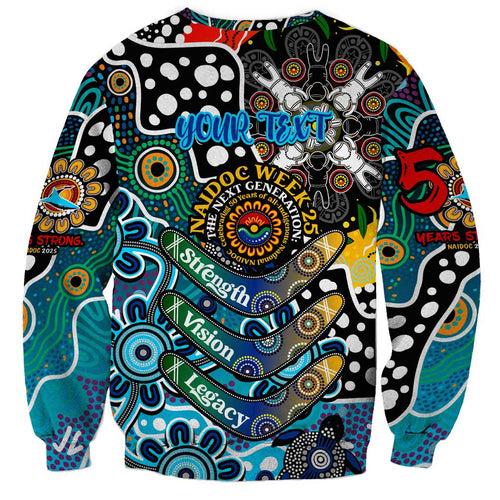Personalised Sharks NRL Celebrating 50 Years of Naidoc Sweatshirt NAIDOC Week 2025 Aboriginal