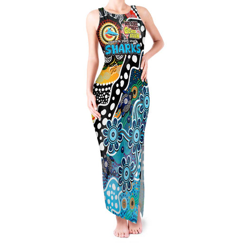Personalised Sharks NRL Celebrating 50 Years of Naidoc Tank Maxi Dress NAIDOC Week 2025 Aboriginal