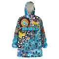 Personalised Sharks NRL Celebrating 50 Years of Naidoc Wearable Blanket Hoodie NAIDOC Week 2025 Aboriginal