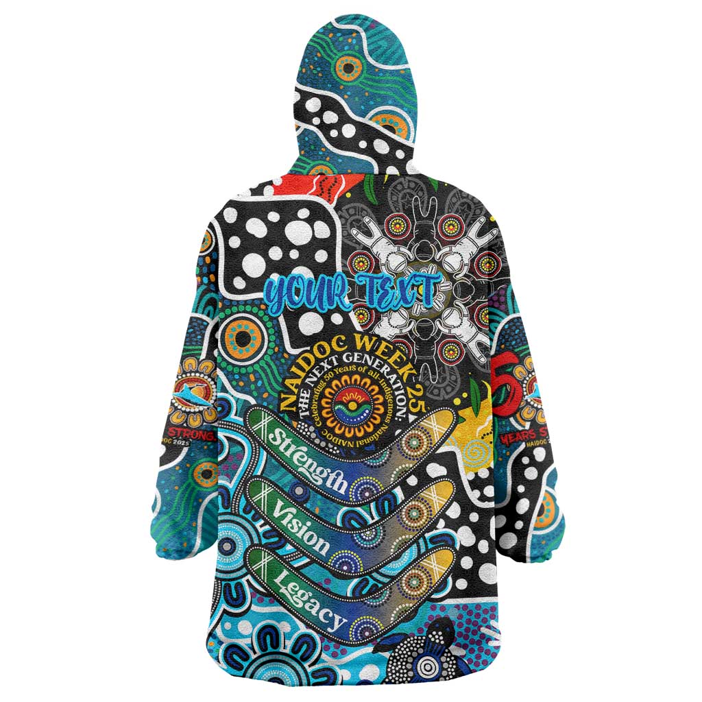 Personalised Sharks NRL Celebrating 50 Years of Naidoc Wearable Blanket Hoodie NAIDOC Week 2025 Aboriginal
