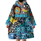 Personalised Sharks NRL Celebrating 50 Years of Naidoc Wearable Blanket Hoodie NAIDOC Week 2025 Aboriginal
