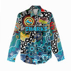 Personalised Sharks NRL Celebrating 50 Years of Naidoc Women Casual Shirt NAIDOC Week 2025 Aboriginal
