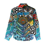 Personalised Sharks NRL Celebrating 50 Years of Naidoc Women Casual Shirt NAIDOC Week 2025 Aboriginal