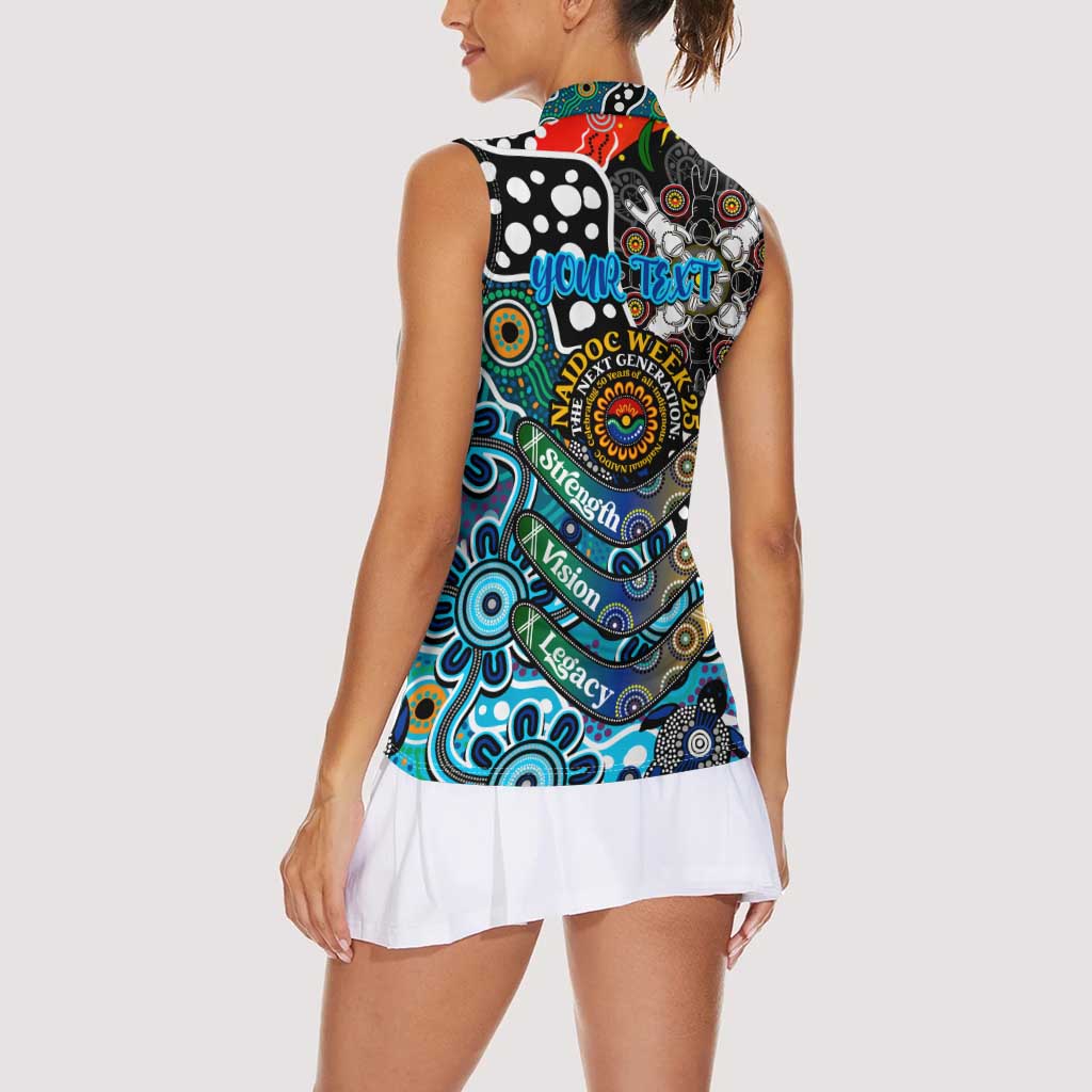 Personalised Sharks NRL Celebrating 50 Years of Naidoc Women Sleeveless Polo Shirt NAIDOC Week 2025 Aboriginal