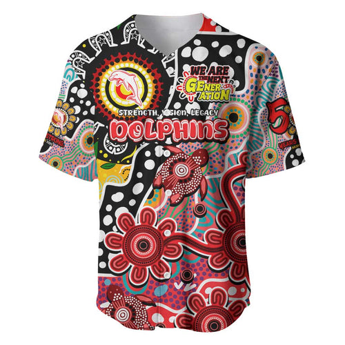 Personalised Dolphins NRL Celebrating 50 Years of Naidoc Baseball Jersey NAIDOC Week 2025 Aboriginal
