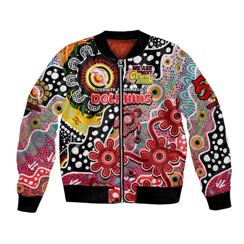 Personalised Dolphins NRL Celebrating 50 Years of Naidoc Bomber Jacket NAIDOC Week 2025 Aboriginal