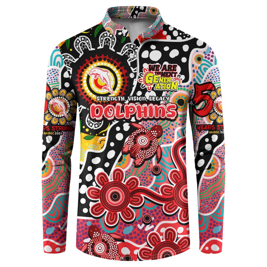 Personalised Dolphins NRL Celebrating 50 Years of Naidoc Button Sweatshirt NAIDOC Week 2025 Aboriginal
