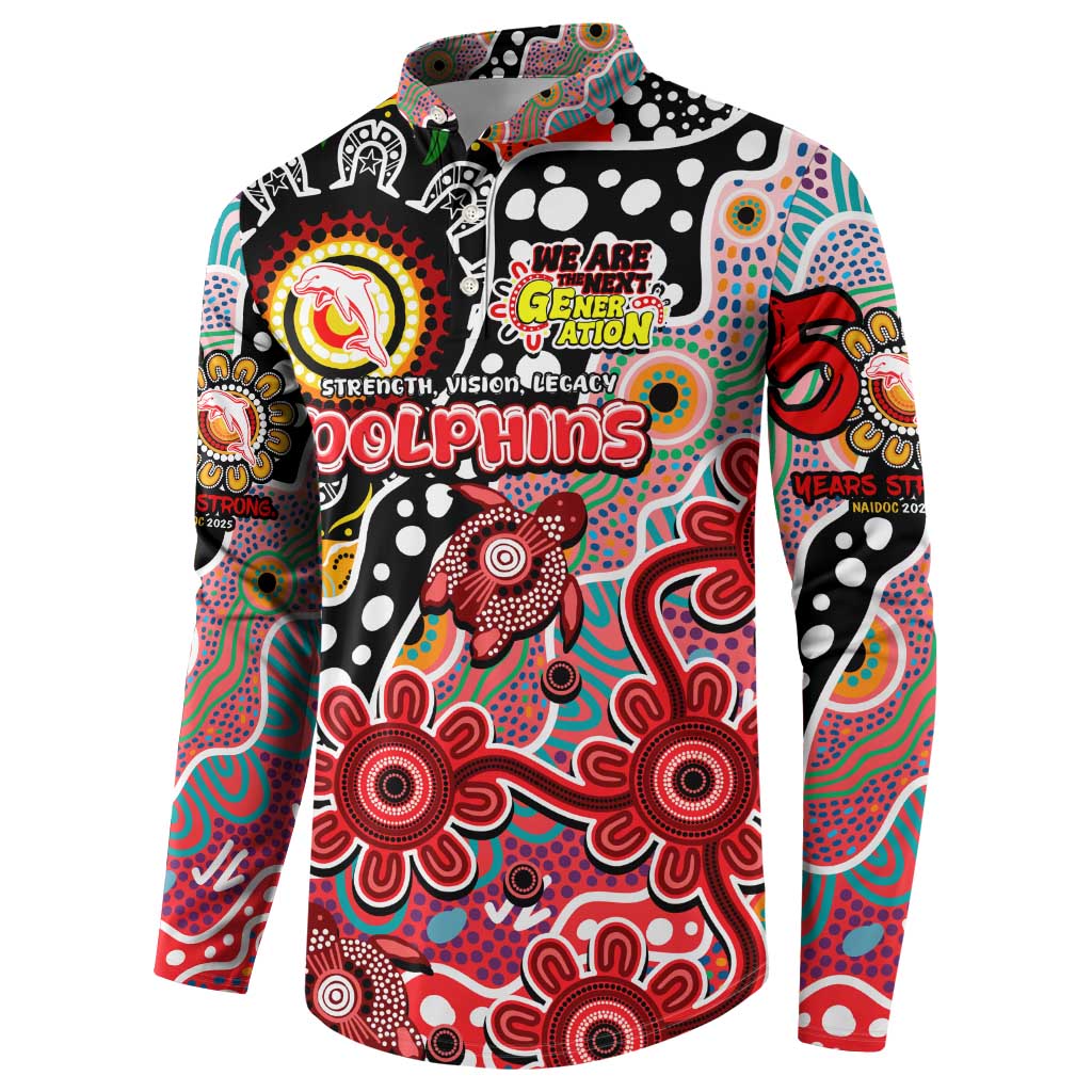 Personalised Dolphins NRL Celebrating 50 Years of Naidoc Button Sweatshirt NAIDOC Week 2025 Aboriginal