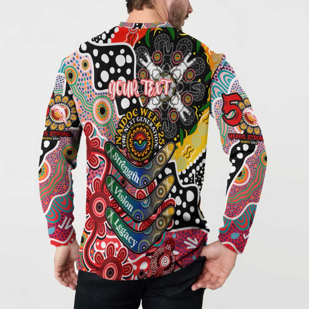 Personalised Dolphins NRL Celebrating 50 Years of Naidoc Button Sweatshirt NAIDOC Week 2025 Aboriginal